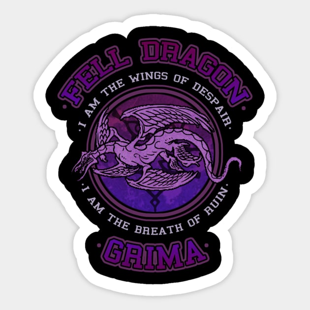 Fell Dragon - Grima Sticker by AmberCrisis